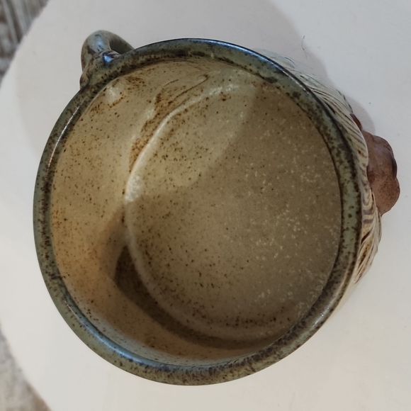 Vintage 1970's John Buck Gempo Pottery "Mighty" Lion Handled Soup Mug H 2"x W 4" - Picture 4 of 5